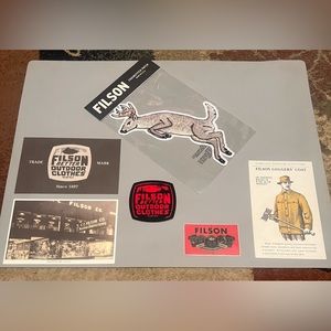 Filson LOT ~ Chainstitch Patch Stickers Postcards ~ Whitetail Deer Buck Hunting